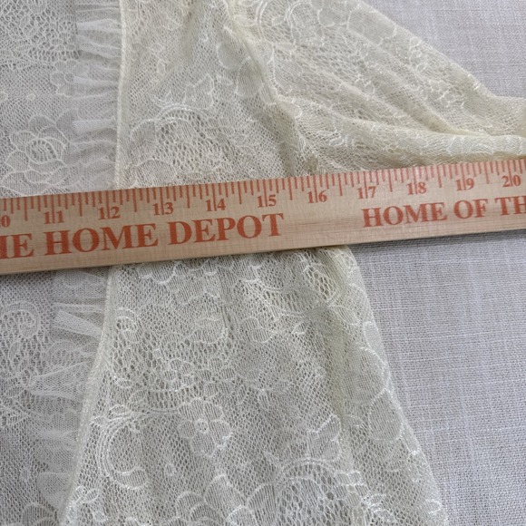 Cejon Cardigan Womens S Ivory Lace Ruffle Coquette Fairycore Layering Y2K - Picture 5 of 9